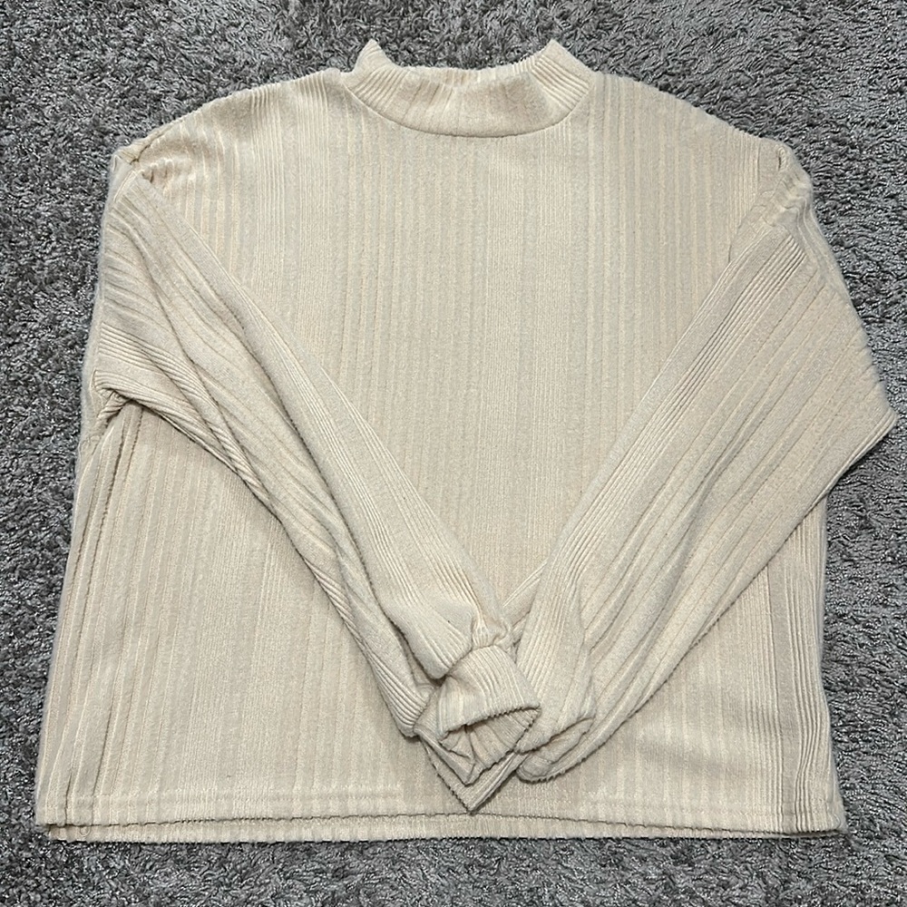 Cream Mock Neck Sweater